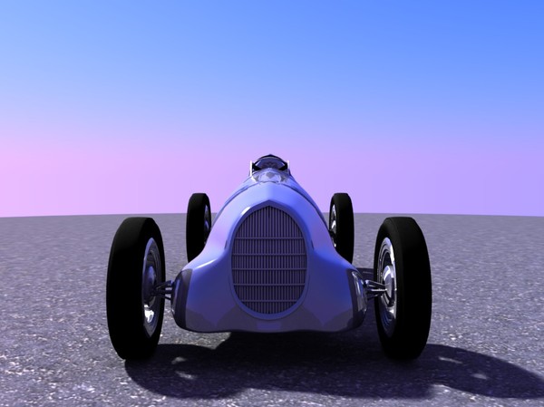 old car wheel 3d model - Old silver bullet race car... by TotexArtz